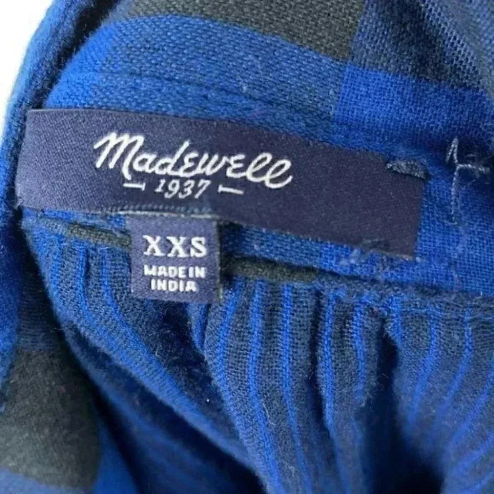 Madewell latitude shirt dress XXS black blue E1510 - Picture 12 of 16